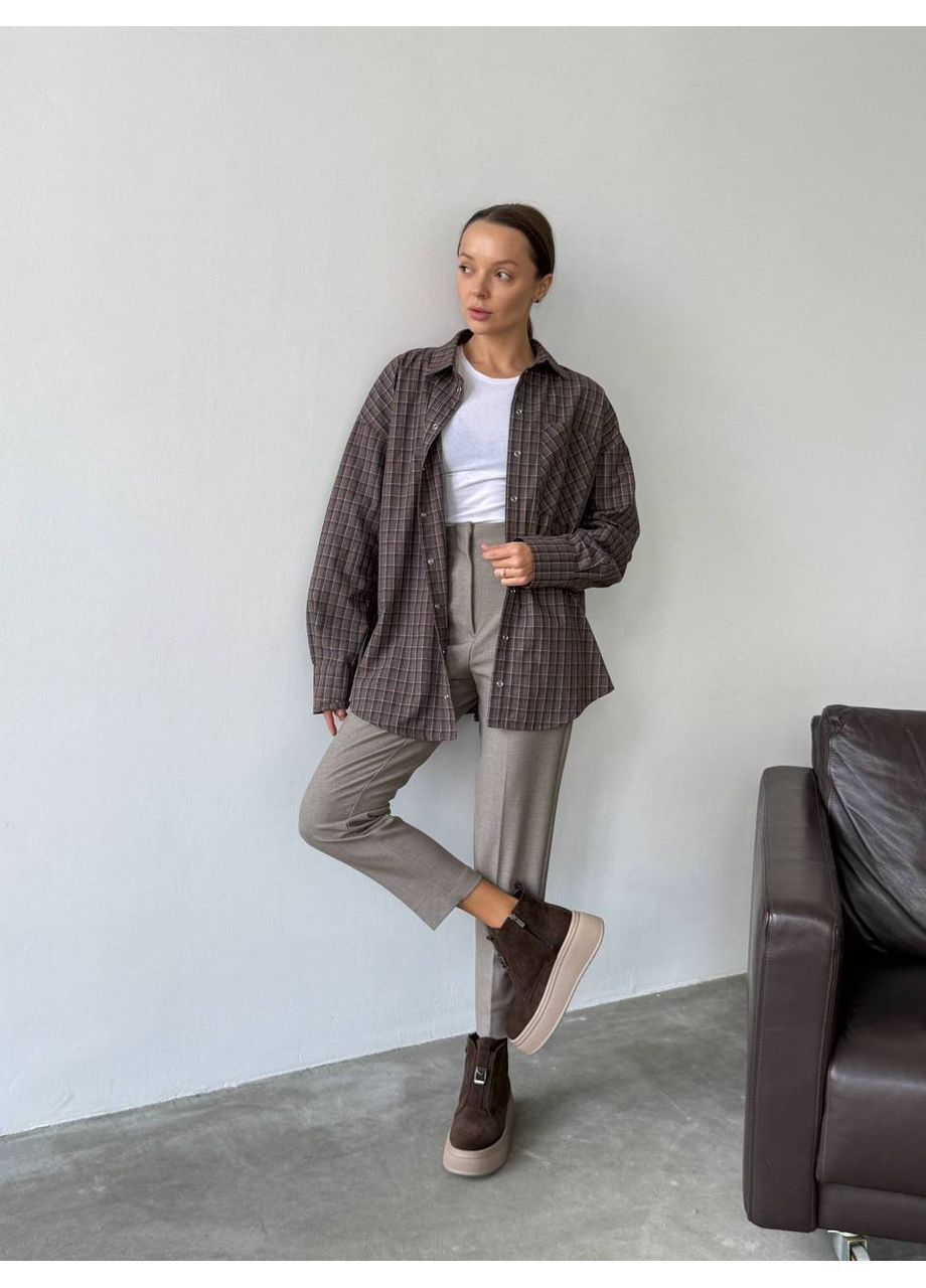 Зимние зимние ботинки No Brand из натуральной замши