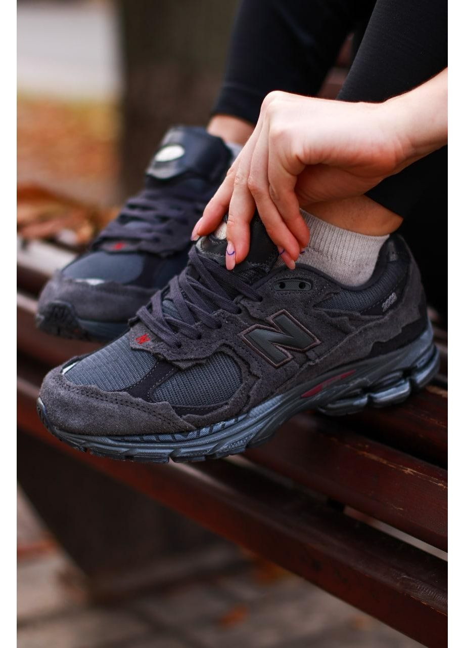 КРОСІВКИ ЖІНОЧІ NEW BALANCE 2002R DARK НЬЮ БЕЛАНС 2002R No Brand чорні демісезони (367169408)