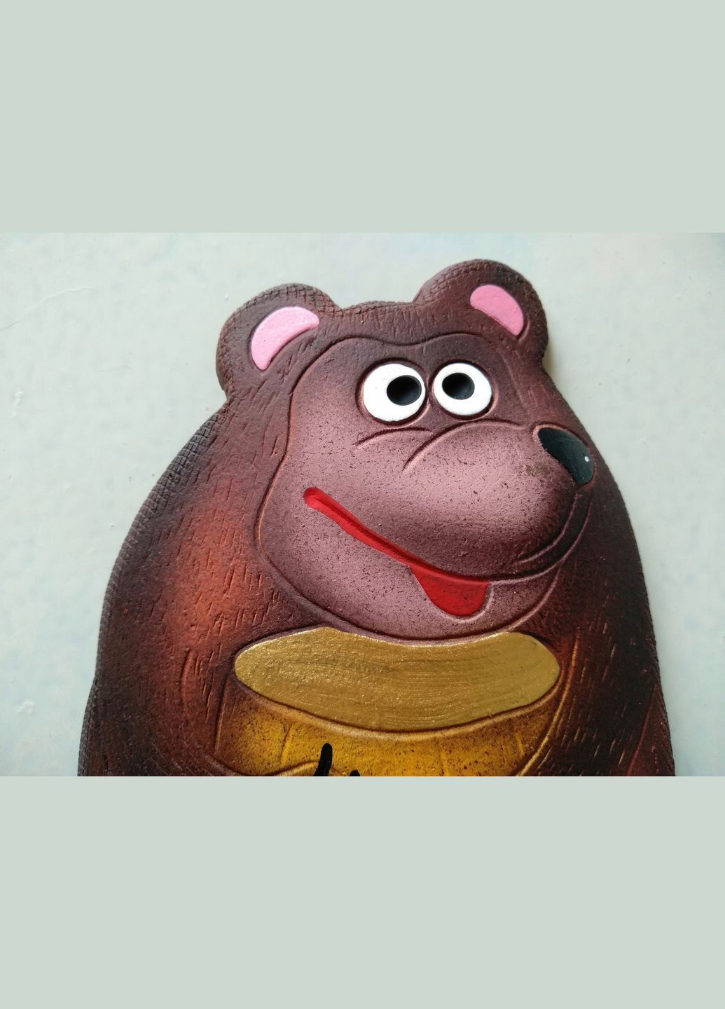 Керамическое настенное панно "Медведь Лакомка" Коти&Ангели (301533213)