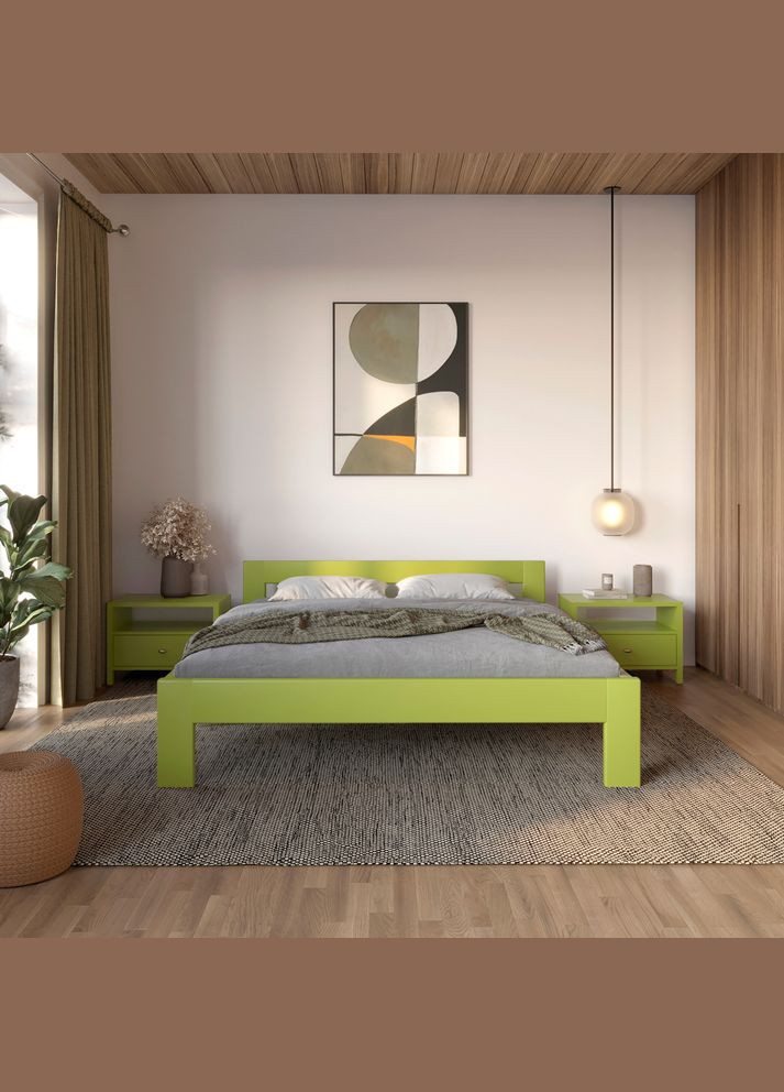 Односпальная деревянная кровать Дели (S3050G70Y) 80х190 см (MBG-4004) Mebigrand (366087385)