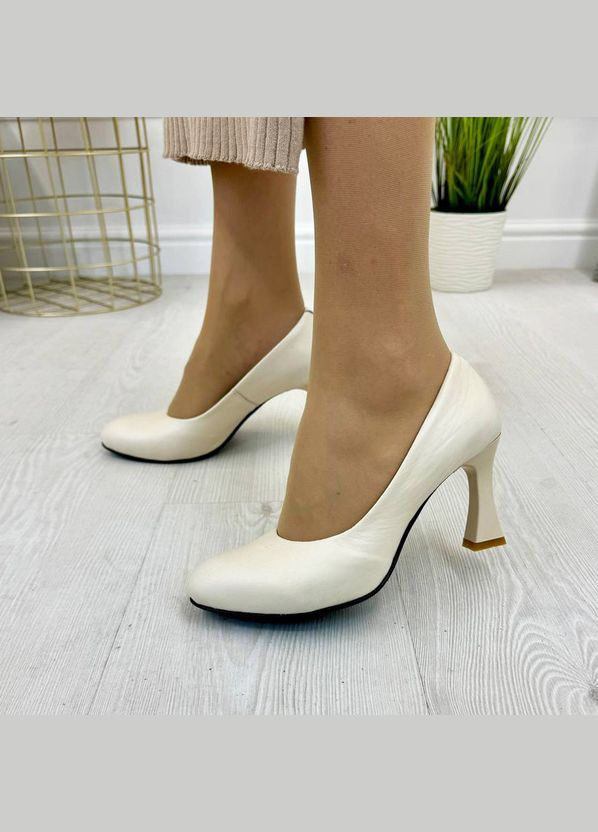 Vasha para Туфли женские кожаные классические на шпильке,. 39 размер бежевый з, украина — демисезон (303931594)