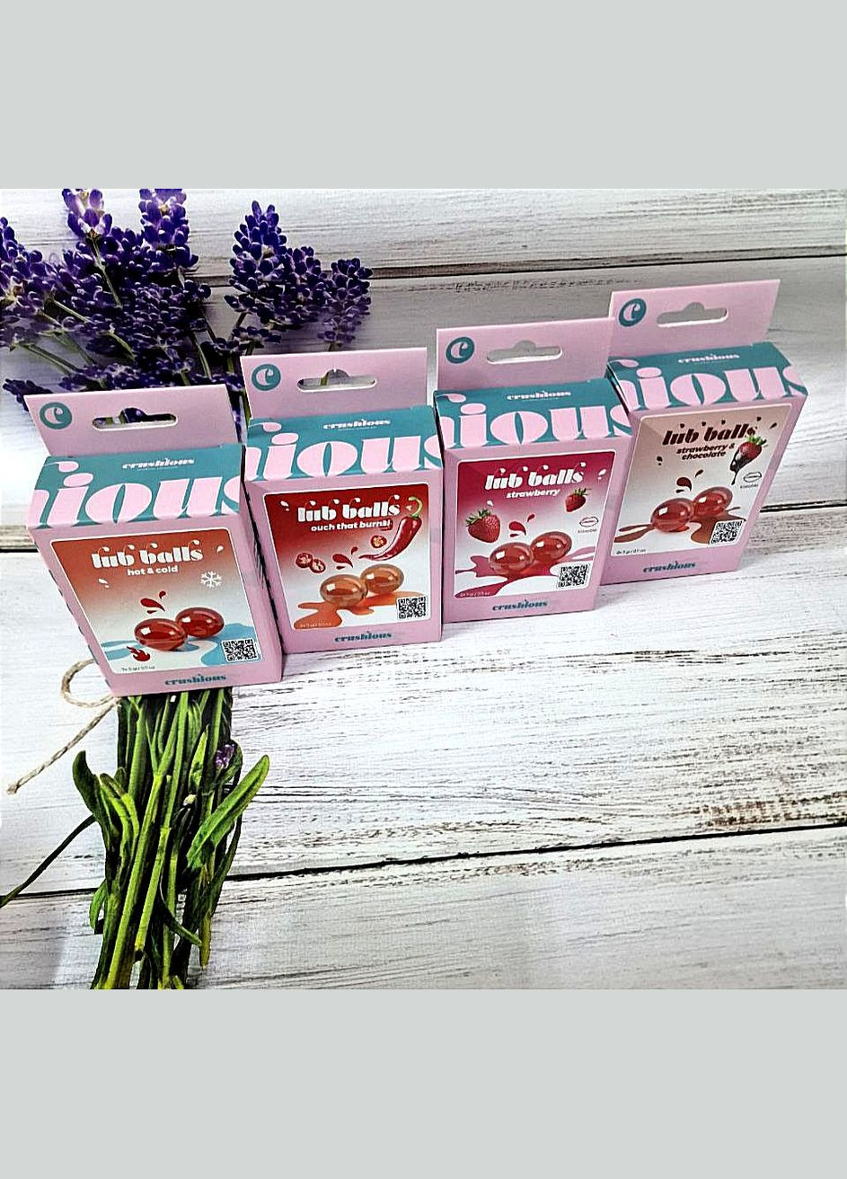 Бразильські кульки LUB BALLS зі смаком полуниці 2 шт. по 3 гр. Crushious (297396038)