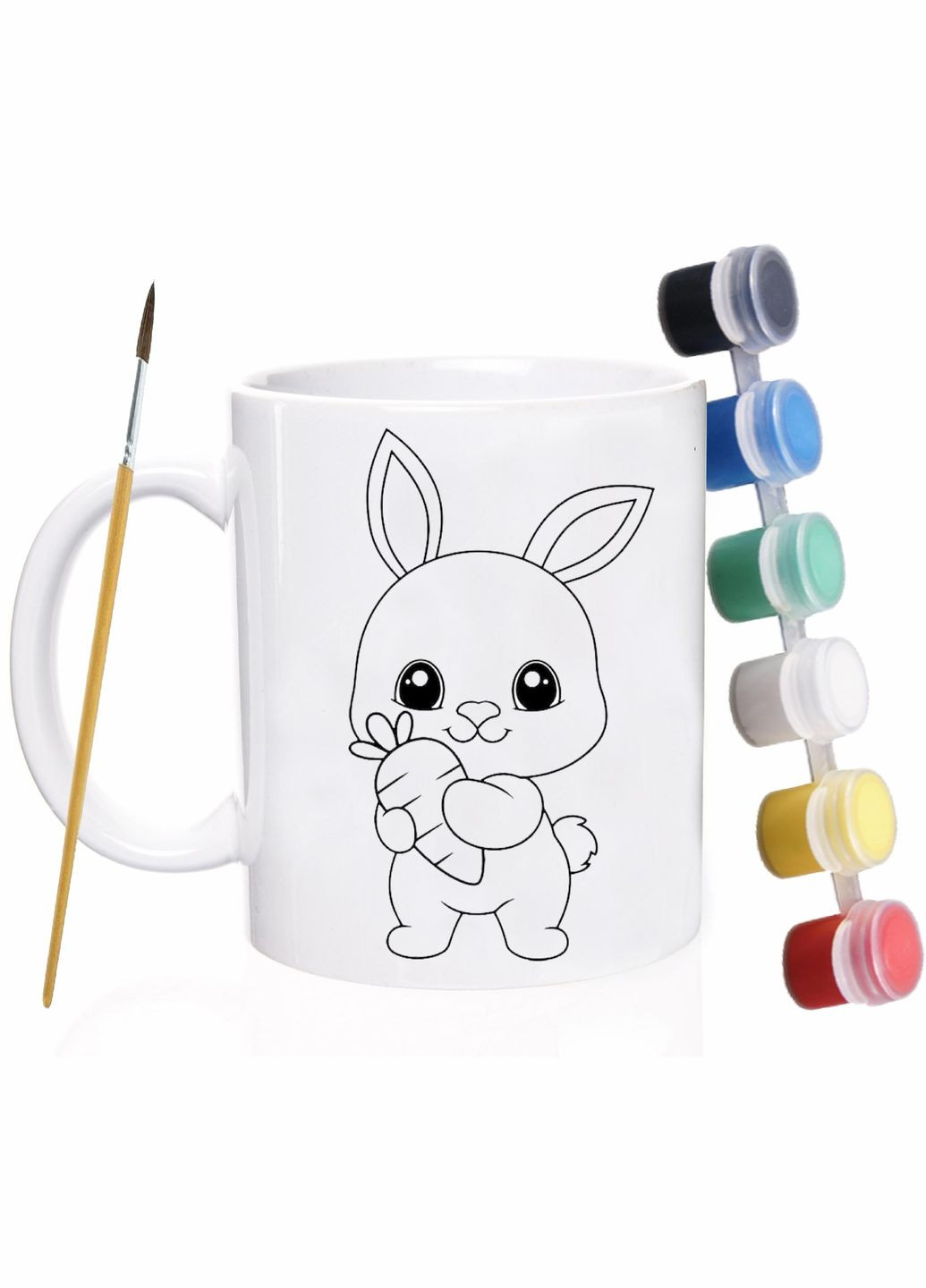 Набір для дитячої творчості Їжак та Кролик #01 / розмальовка для дітей / 330 мл біла No Brand (316119514)