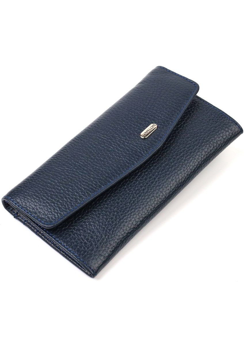 Зручне жіноче портмоне з натуральної шкіри флотар 21702 Синє Canpellini (298569807)