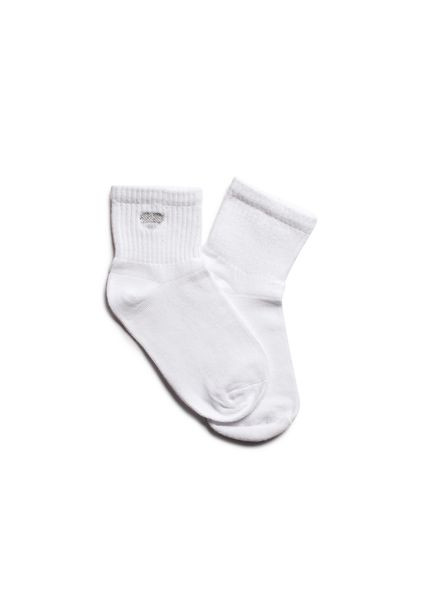 Белые носки белые с принтом сердце. бесшовные organic cotton 35-37 JILL ANTONY (314997377)
