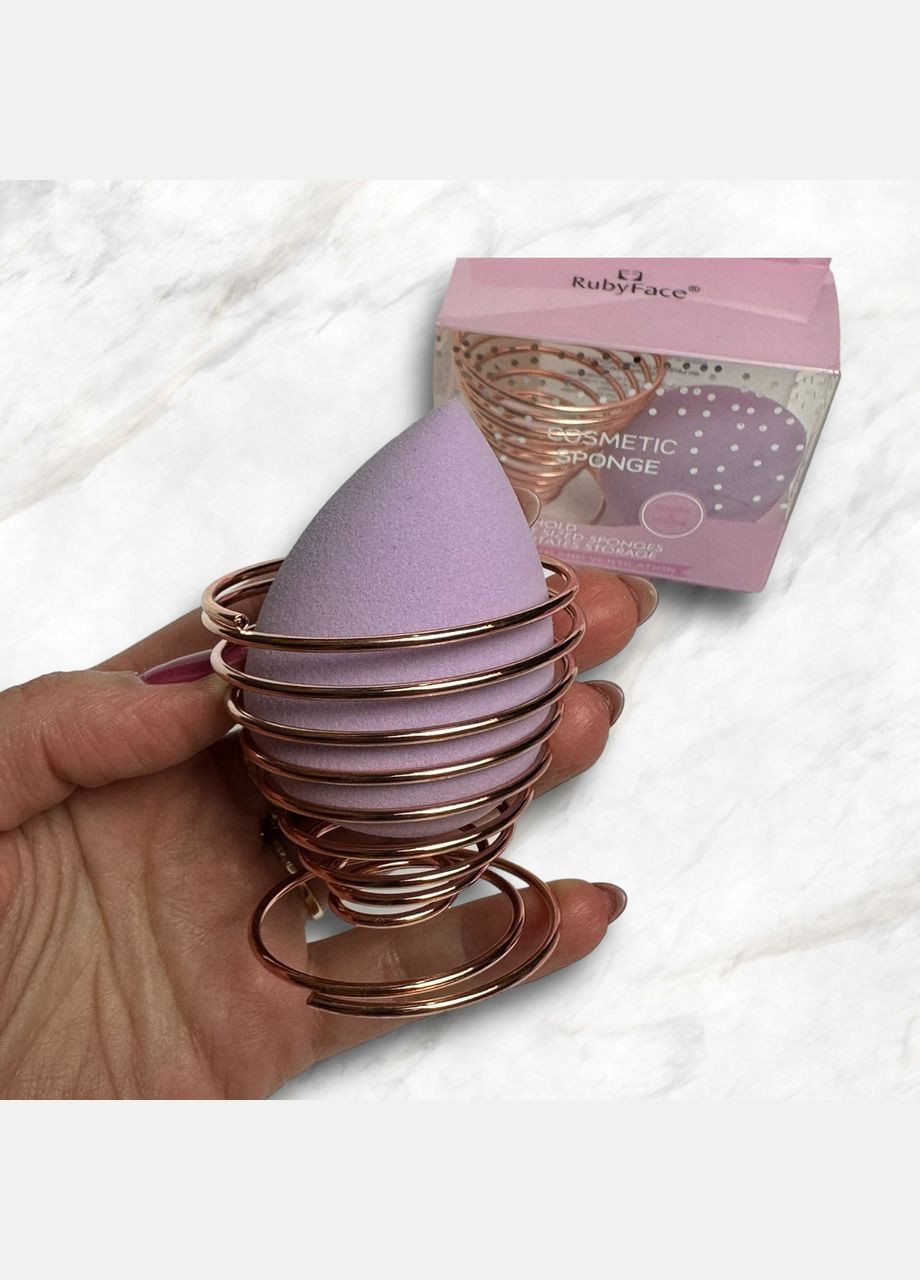 Спонж для макіяжу на металевій підставці, фіолетовий No Brand (302490601)