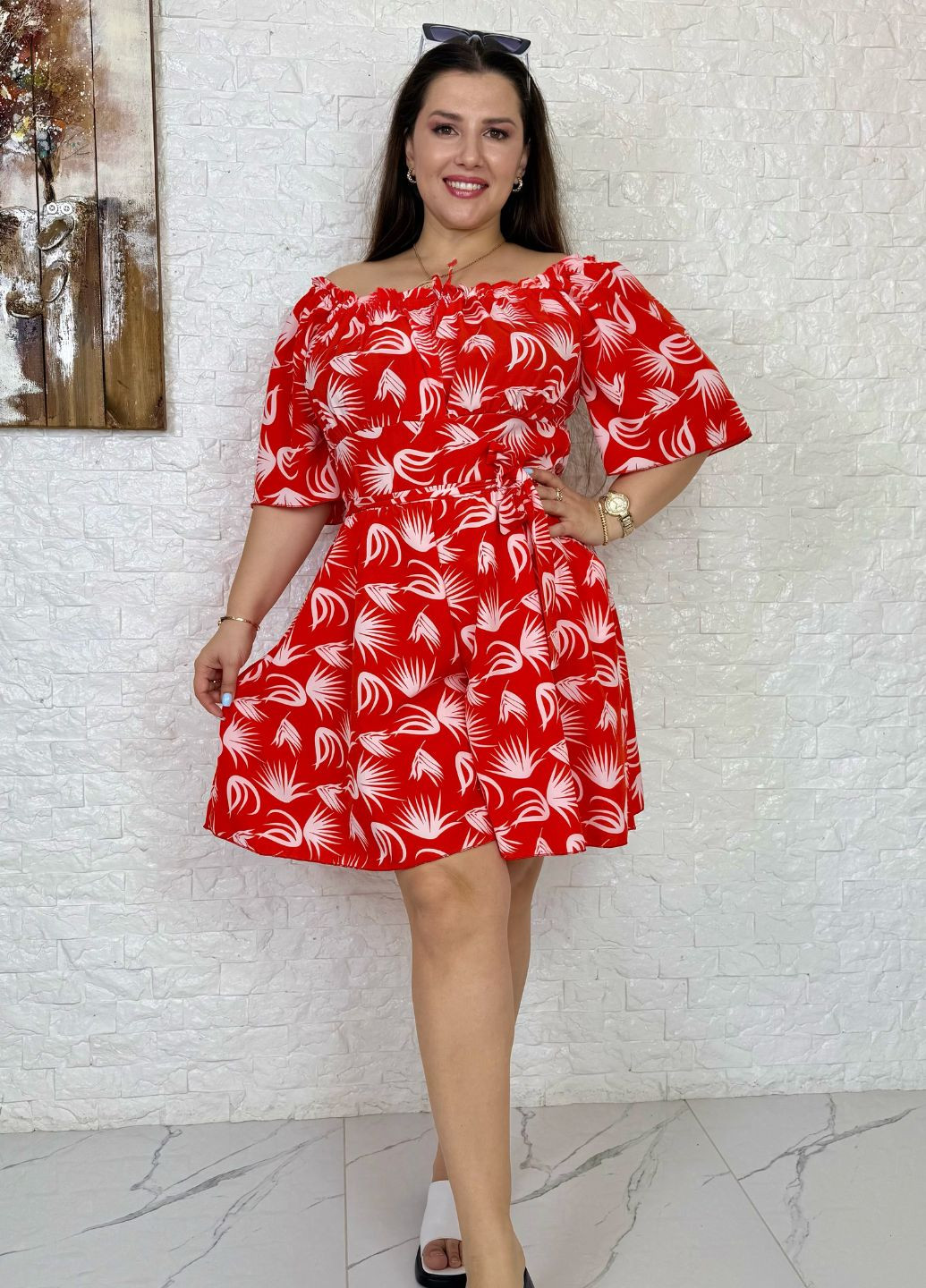 Комбінезон-сукня до коліна Tik-Tak комбінезон-шорти абстрактний помаранчевий повсякденний софт