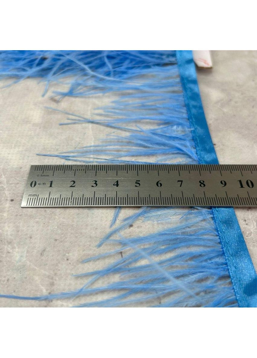 50 см - Перья страуса на ленте 8-10 см - голубой Plus-plus (352744649)