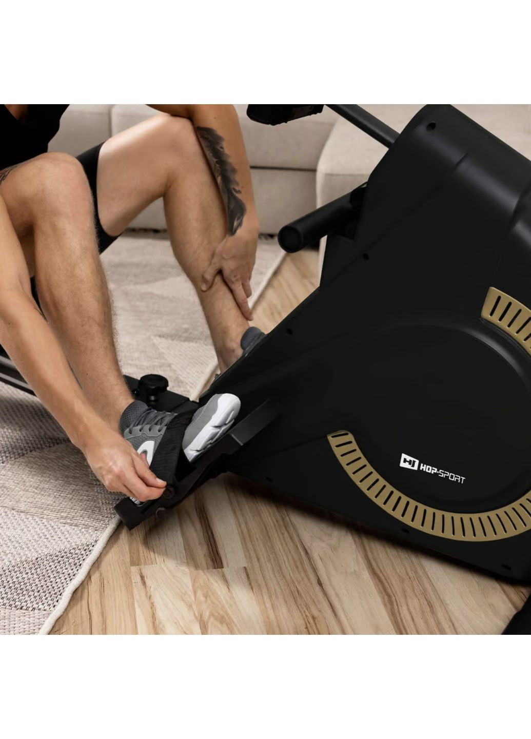 Гребной тренажер HS-095R Spike золотой Hop-Sport (365718059)