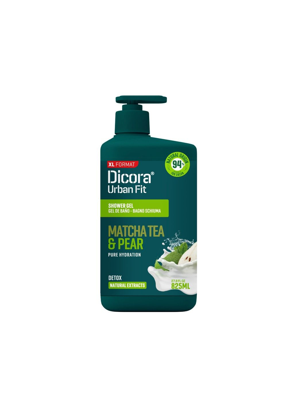 Гель для душа Очищающий Детокс Чай Матча и груша 825 мл Dicora Urban Fit (335371609)