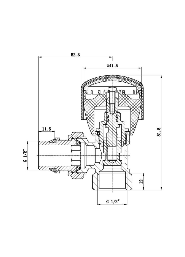 Кран радіаторний Standart Powerful 1/2" з антипротіканням кутовий SD Forte SF232W15 (341326316)
