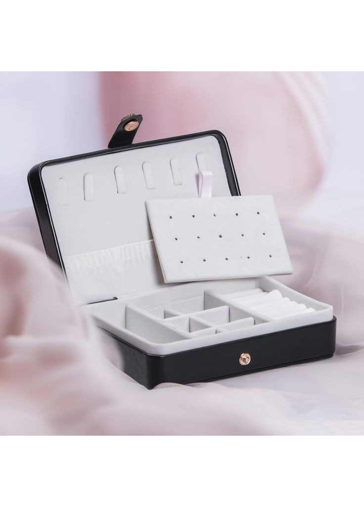 Органайзер для прикрас на кнопці 16х11х4.7 см чорний Yiwu (365792201)