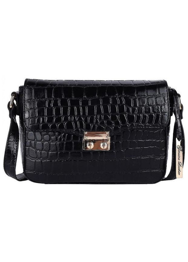 Сумка крос-боді через плече жіноча з натуральної шкіри Чорний 36838 Ashwood (353689951)