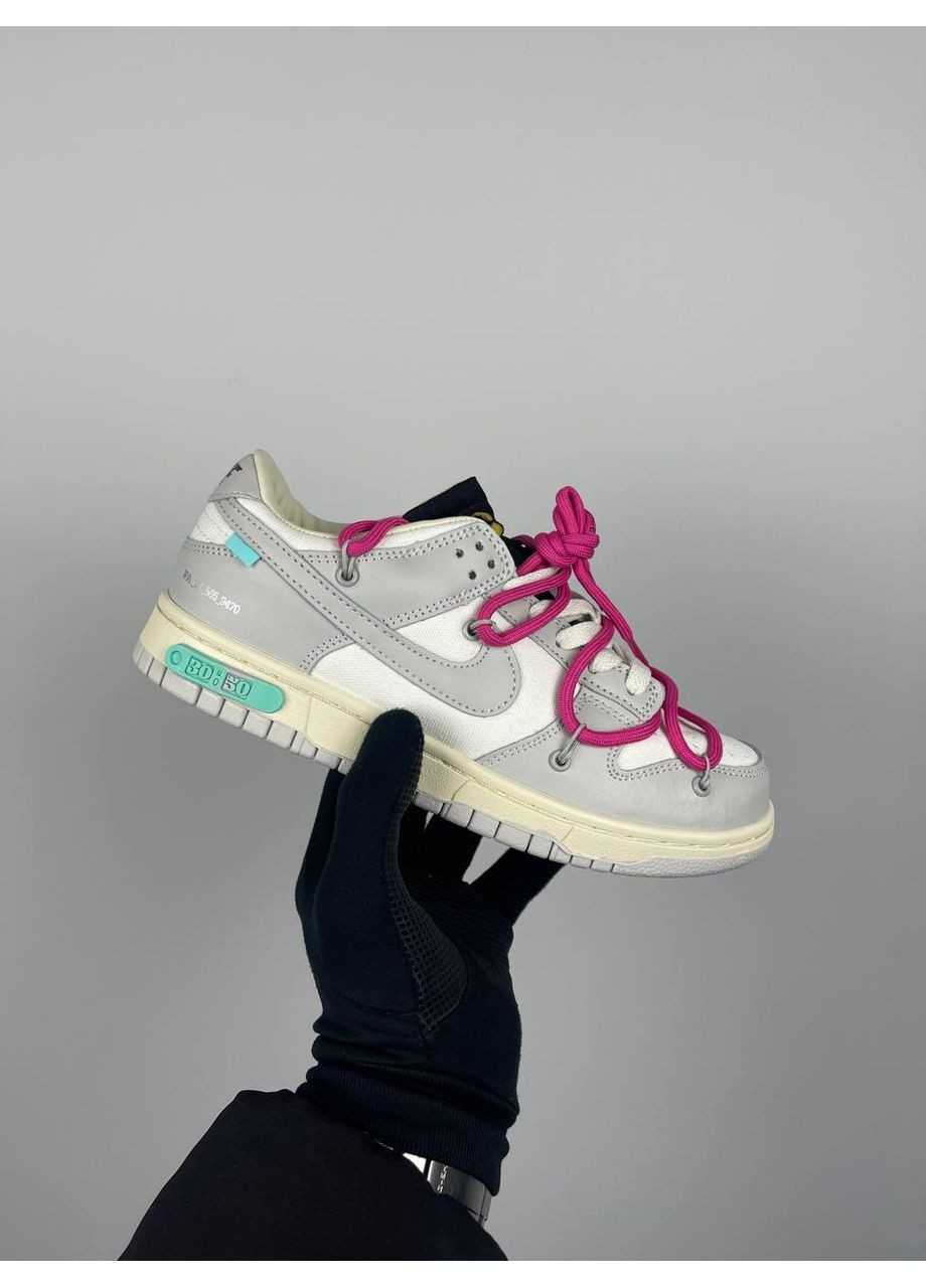 Белые демисезонные кроссовки мужские nike dunk low off-white lot 30 dm1602-122 найк сб данк No Brand