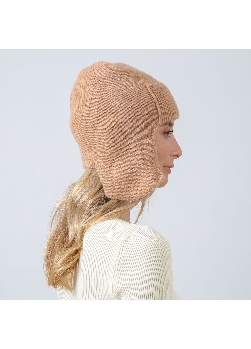 Шапка ушанка женская вискоза с ангорой коричневая ЛУЗ LuckyLOOK 886-919 (352690946)