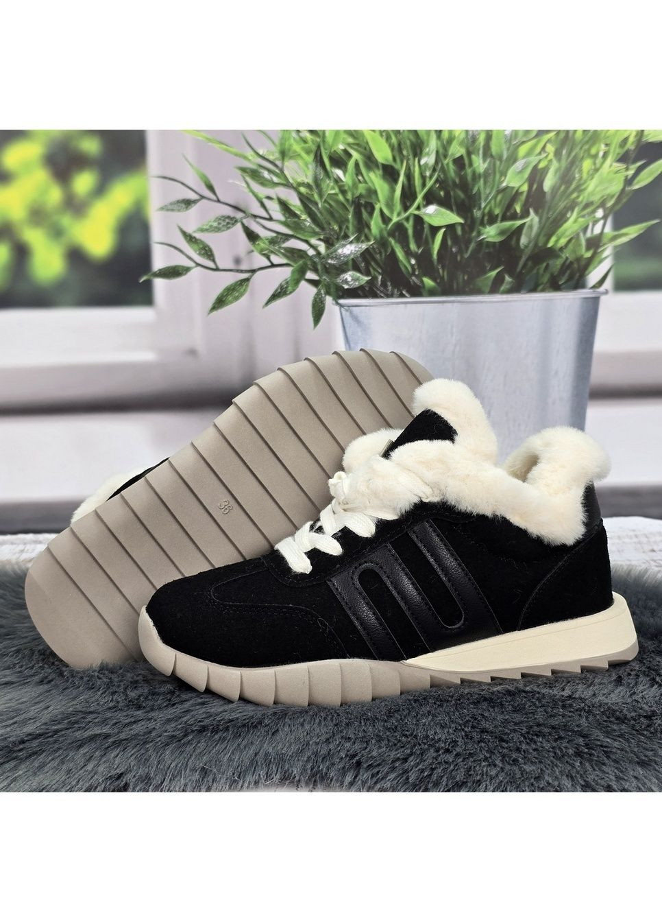 Жіночі зимові кросівки з натуральної замші на хутрі Ailaifa (365718491)