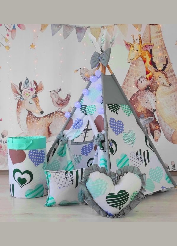 Детская палатка Вигвам Мятный бум БОН БОН + корзина для игрушек. Полный комплект! No Brand (316257046)