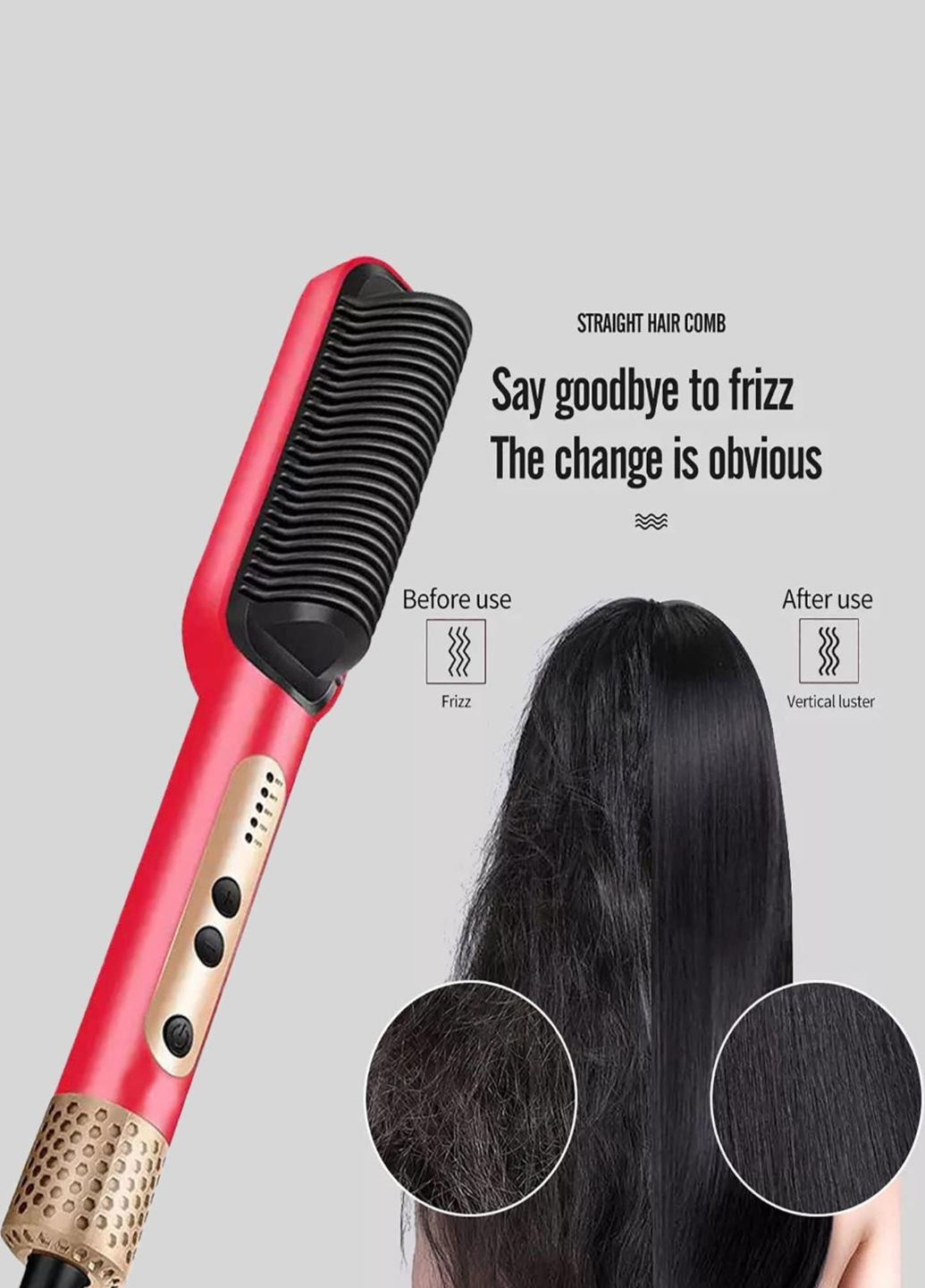 Електрична плойка-гребінець SK-1008 для укладання та випрямлення волосся Червоний Sokany (335817564)