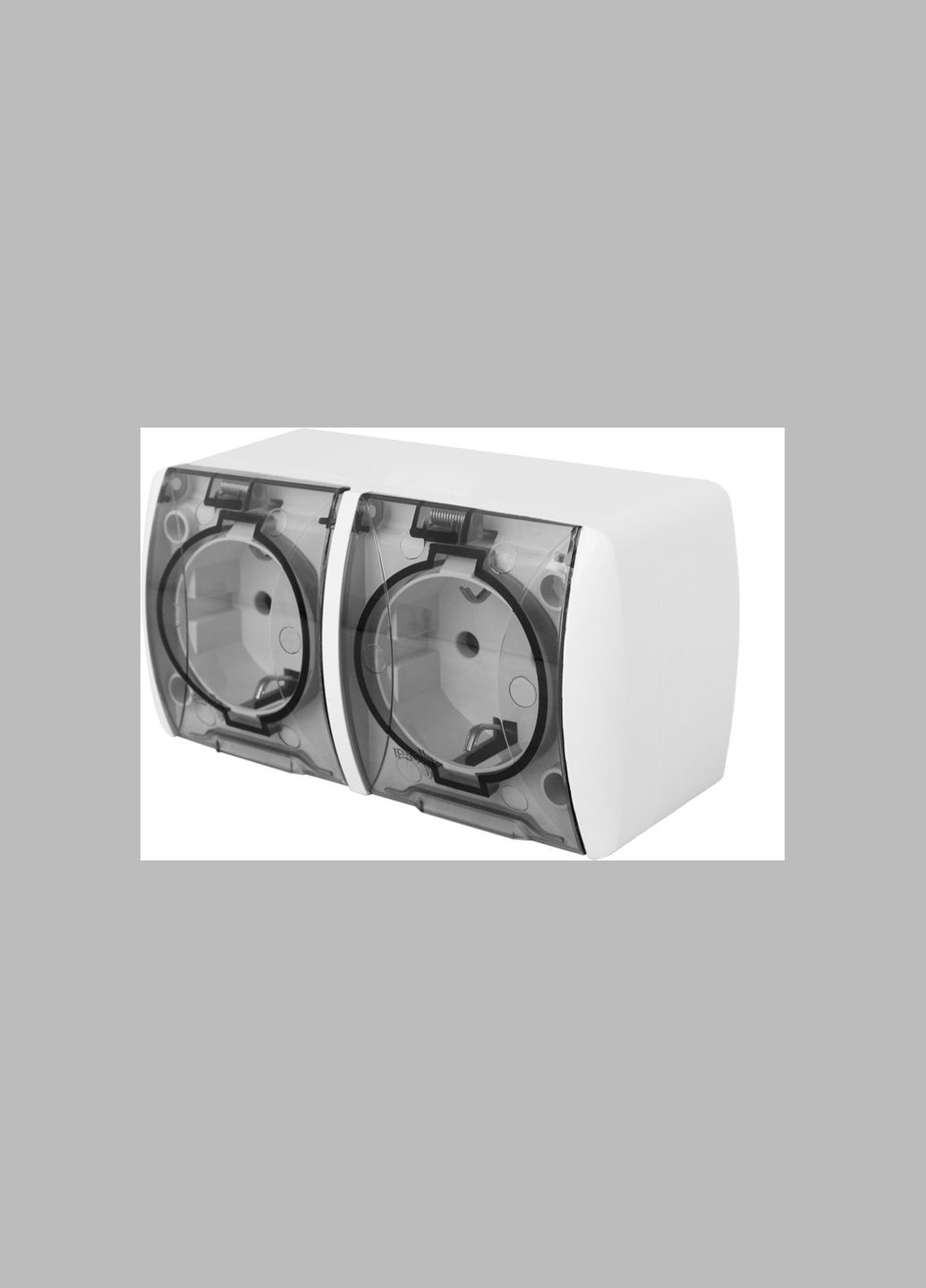 Розетка подвійна із заземленням зовнішня [s035059] e.aqua.1232.grt E.NEXT (344543639)