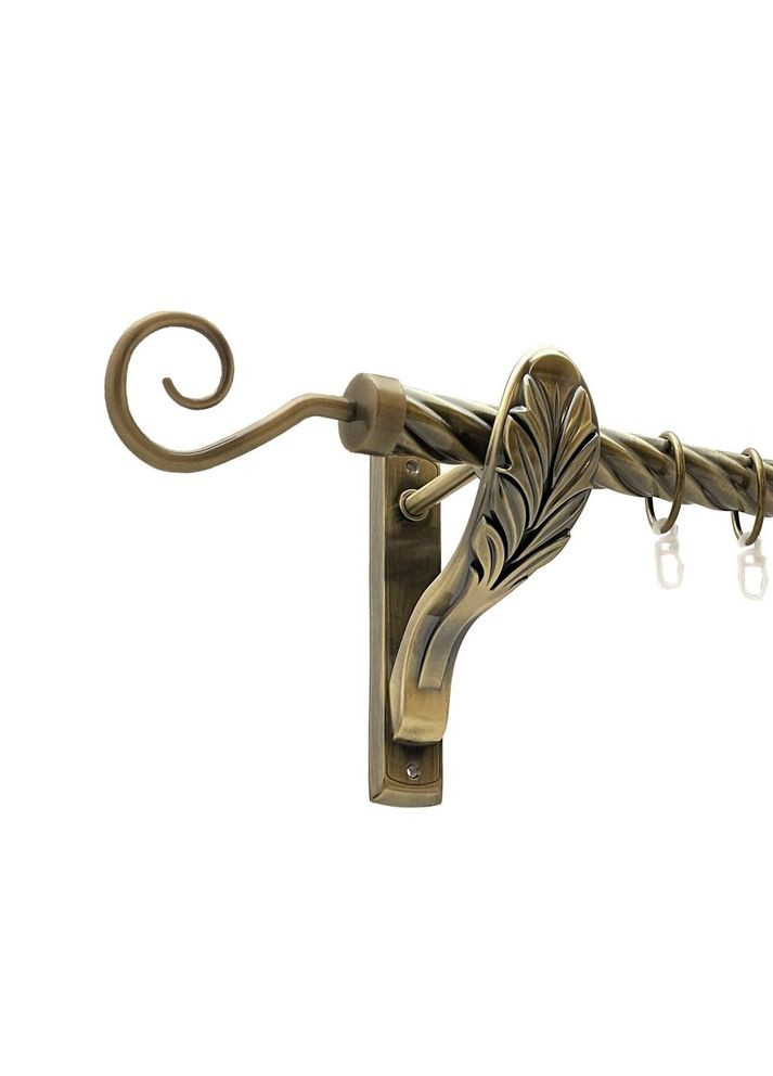 Карниз Гак металлический однорядный ретро скрученная труба Антик 25 мм 200 см (00-00016746) ORVIT (300278340)