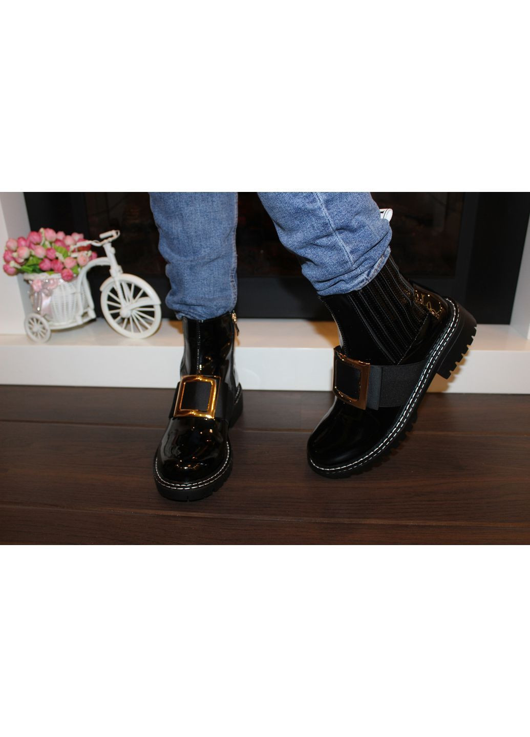 Черевики жіночі демісезонні чорні No Brand Черевики демісезонні жіночі (363839382)