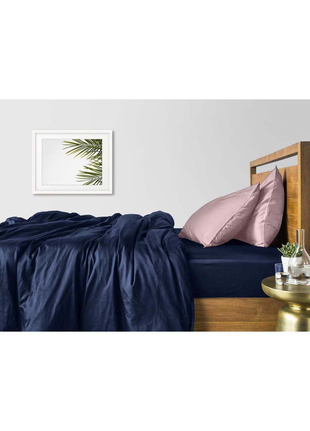 Півтораспальний комплект DARK BLUE SATIN CS1 Сатин 160х220 см Cosas (307386924)