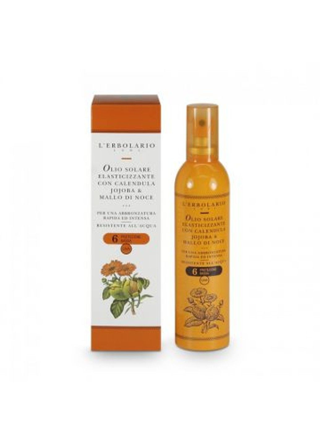Масло для загара на основе Календулы и Жожоба SPF6 100 мл L'erbolario (303355773)