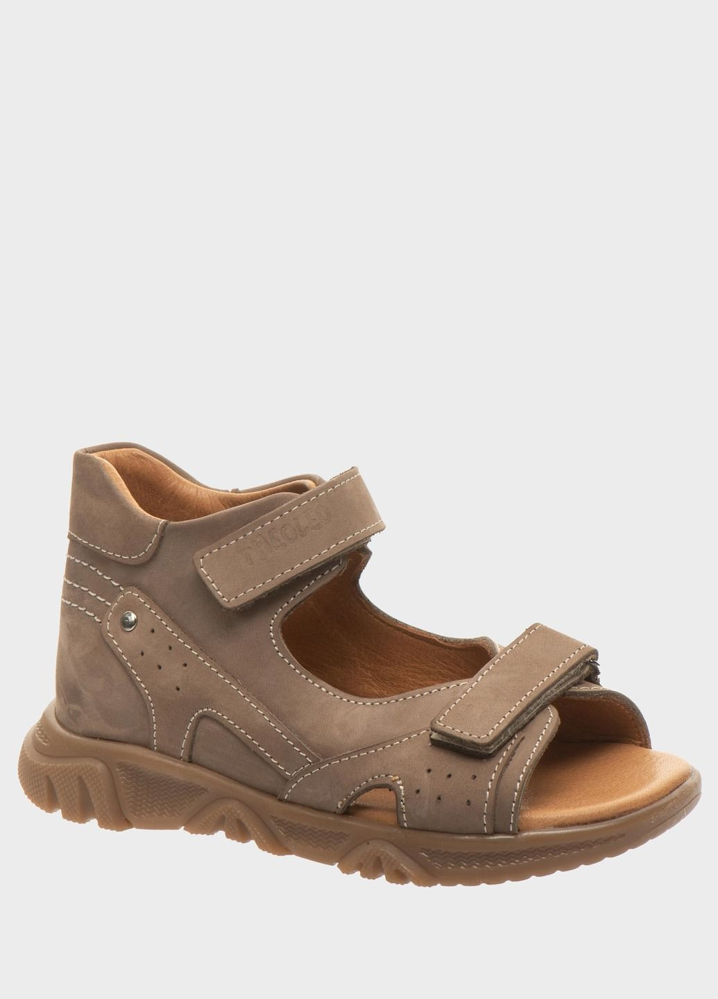 Темно-бежевые кэжуал сандалии Theo Leo на липучке