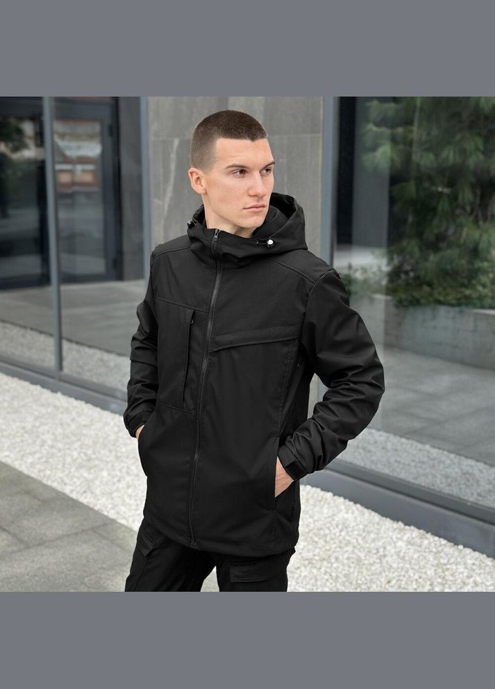 Черная демисезонная демисезонная легкая куртка без утеплителя Vakko