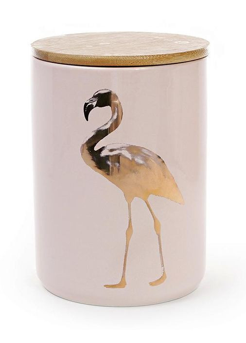 Банку порцелянова Bit More Фламінго 1225мл для зберігання сипучих продуктів контейнер для чаю та цукру Bona (368991289)