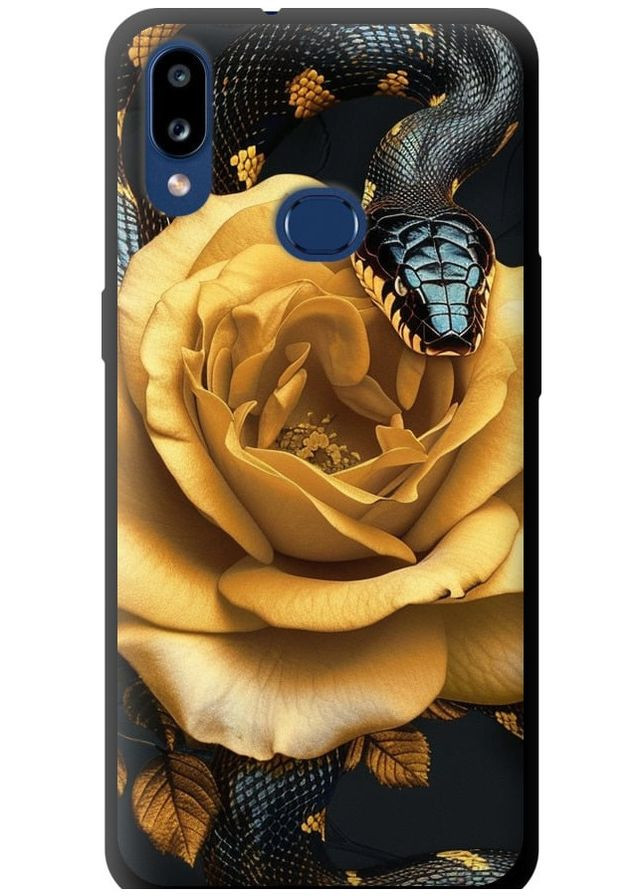 TPU черный чехол 'Black snake and golden rose' для Endorphone Samsung Galaxy A10s A107F (286770970)
