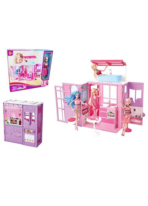 Домик игрушечный кухня, ванная, мебель, кукла, аксессуары 68339 No Brand (314482883)