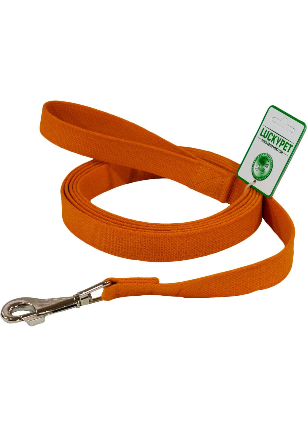 Повідець брезентовий пошитий помаранчевий (4820224214450) Lucky Pet (279572425)