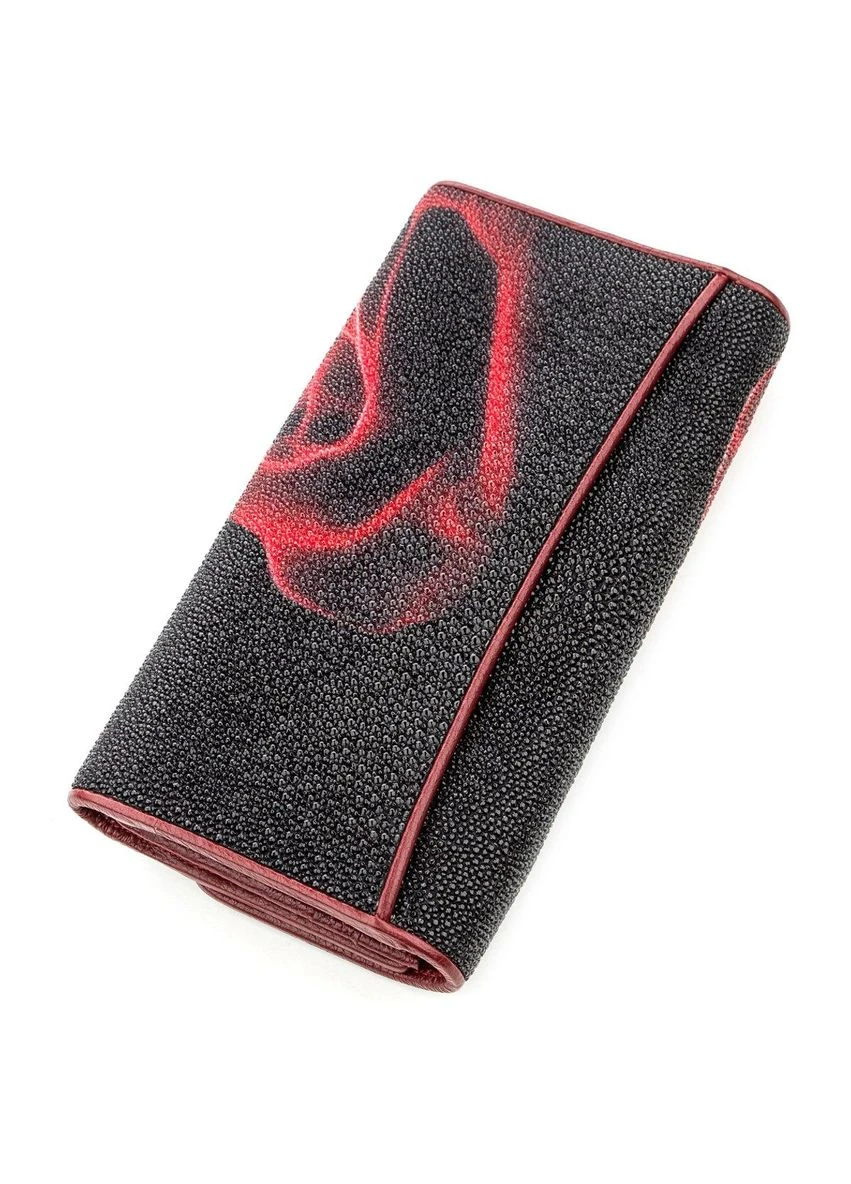 Гаманець жіночий 18634 з натуральної шкіри морського скату Чорний Stingray Leather (313861509)