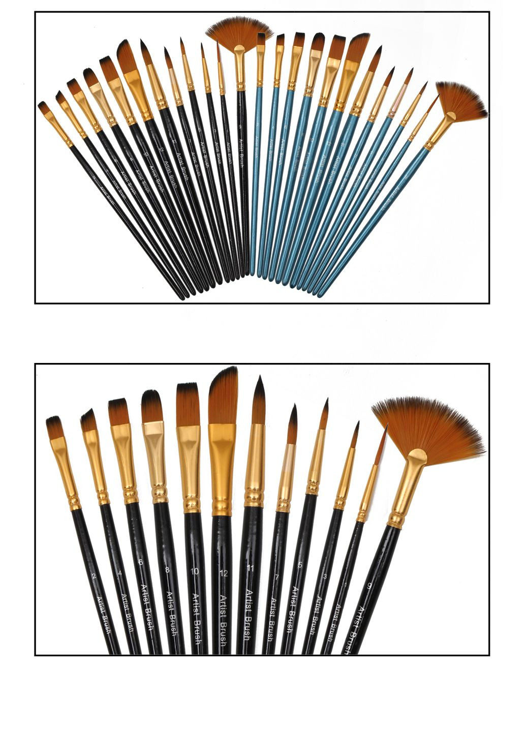 Набор синтетических кисточек 12 штук Worison (322650364)