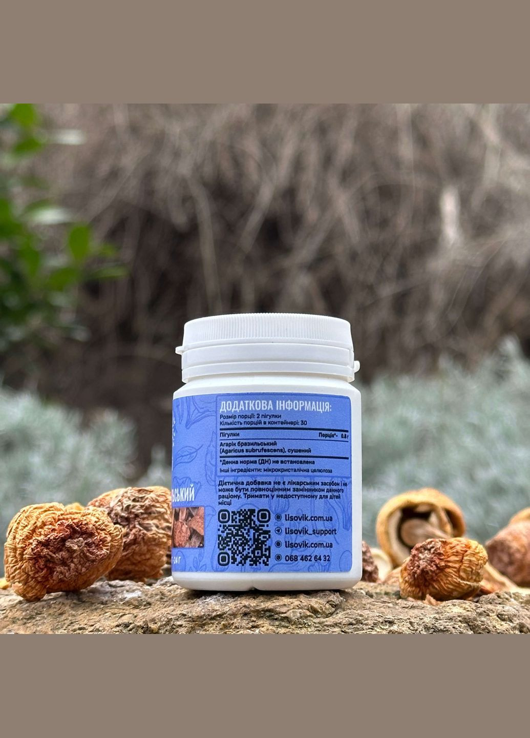 Агарік бразильський, пігулки 60 шт по 0.4 г Лісовик (334292881)