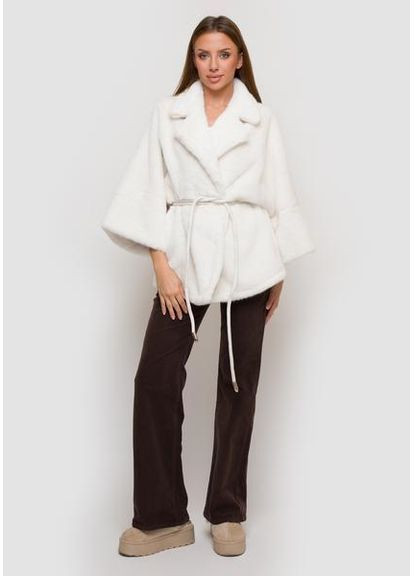 Елегантна двостороння дублянка 87-1426-75 Молоко SAM Samange (367582325)