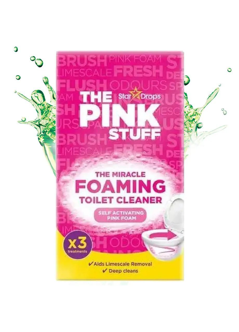 Порошок для чищення унітаза Foaming Toilet Cleaner Видаляє складні плями 3 шт. по 100 г The Pink Stuff (362587025)