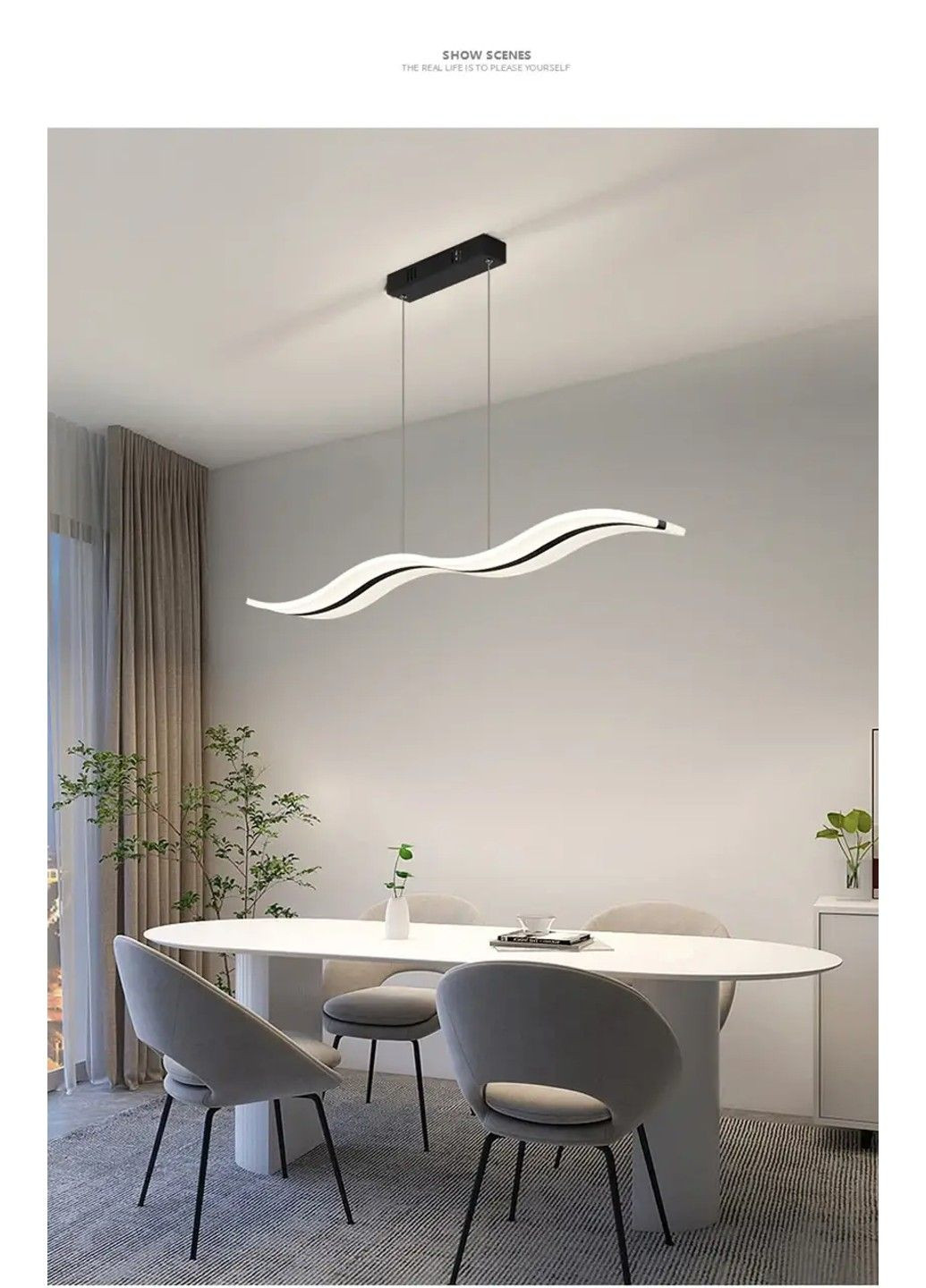 Світлодіодна люстра Хвиля PJ810 100х10см (Біла) No Brand (331639619)