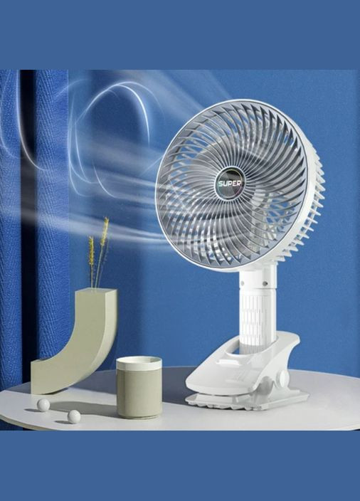 Портативный аккумуляторный мини ручной вентилятор clip+mobile stand VNA10034 с прищепкой и USB зарядкой VTech (337172143)