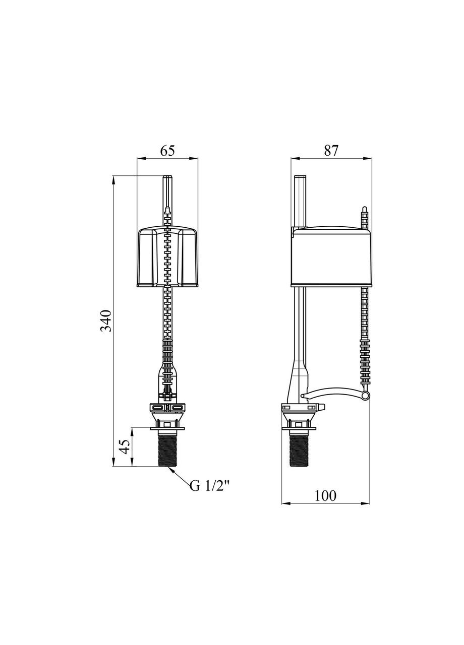 Наливной клапан для бачка унитаза KRP - ВV57 с нижним подводом 1/2" Kroner (312516981)