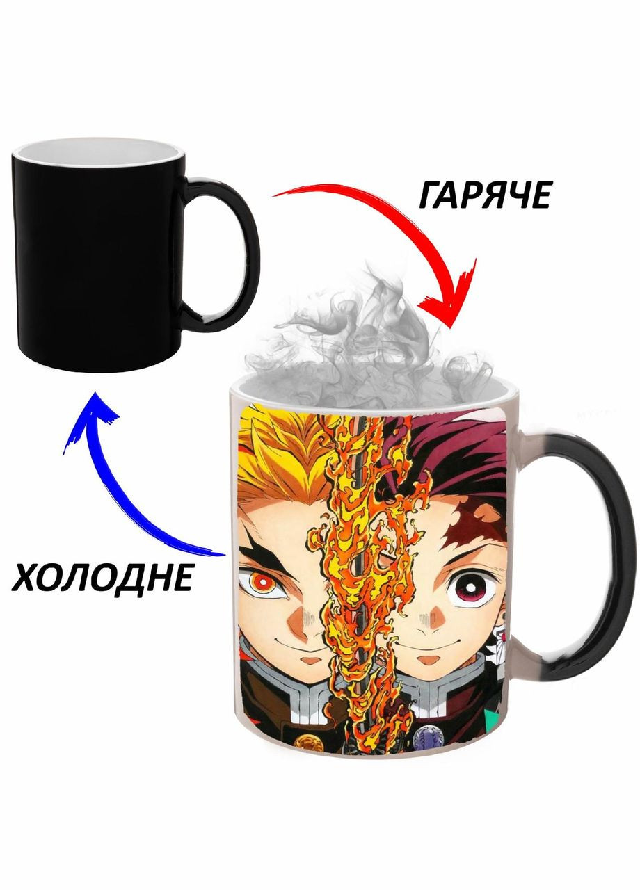 Чашка хамелон Клинок, уничтожающий демонов Аниме #011 (кружка, чашка) Черная 330 мл No Brand (323470352)