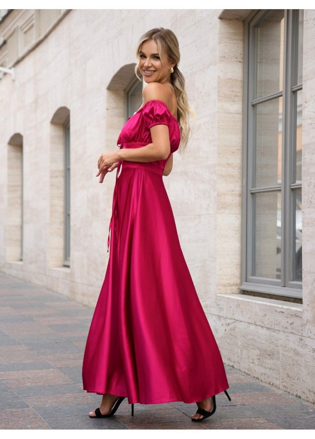 Малиновое повседневный платье issa pus 14755 малиновый ISSA PLUS