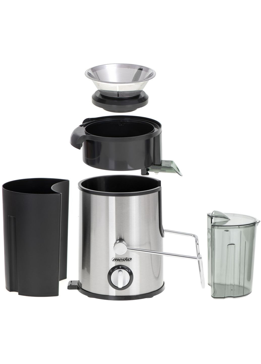 Соковыжималка MS 4126 black 600Вт/ контейнер для сока-0,45л/ контейнер для мякоти-1,5л Mesko (370617508)