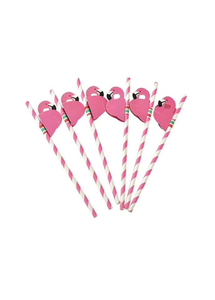 Коктейльні трубочки Фламінго 10 штук 19 см рожевий Jannet трубочка (333969040)