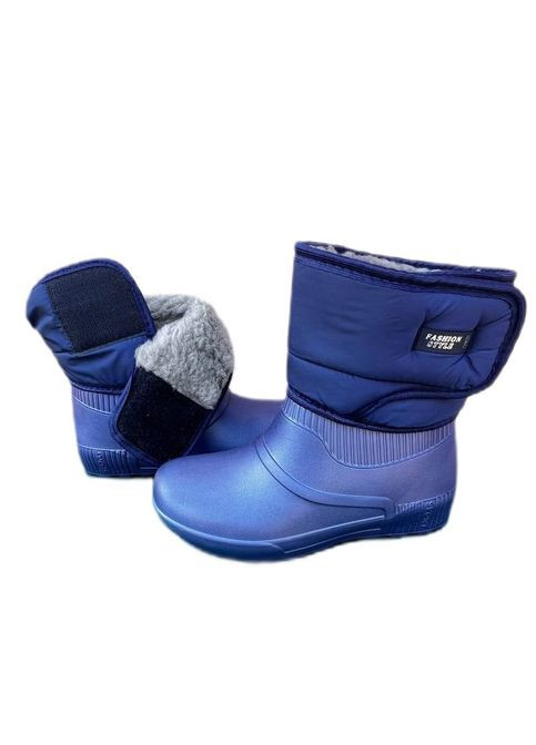 Синие женские сапоги на липучке Olimp