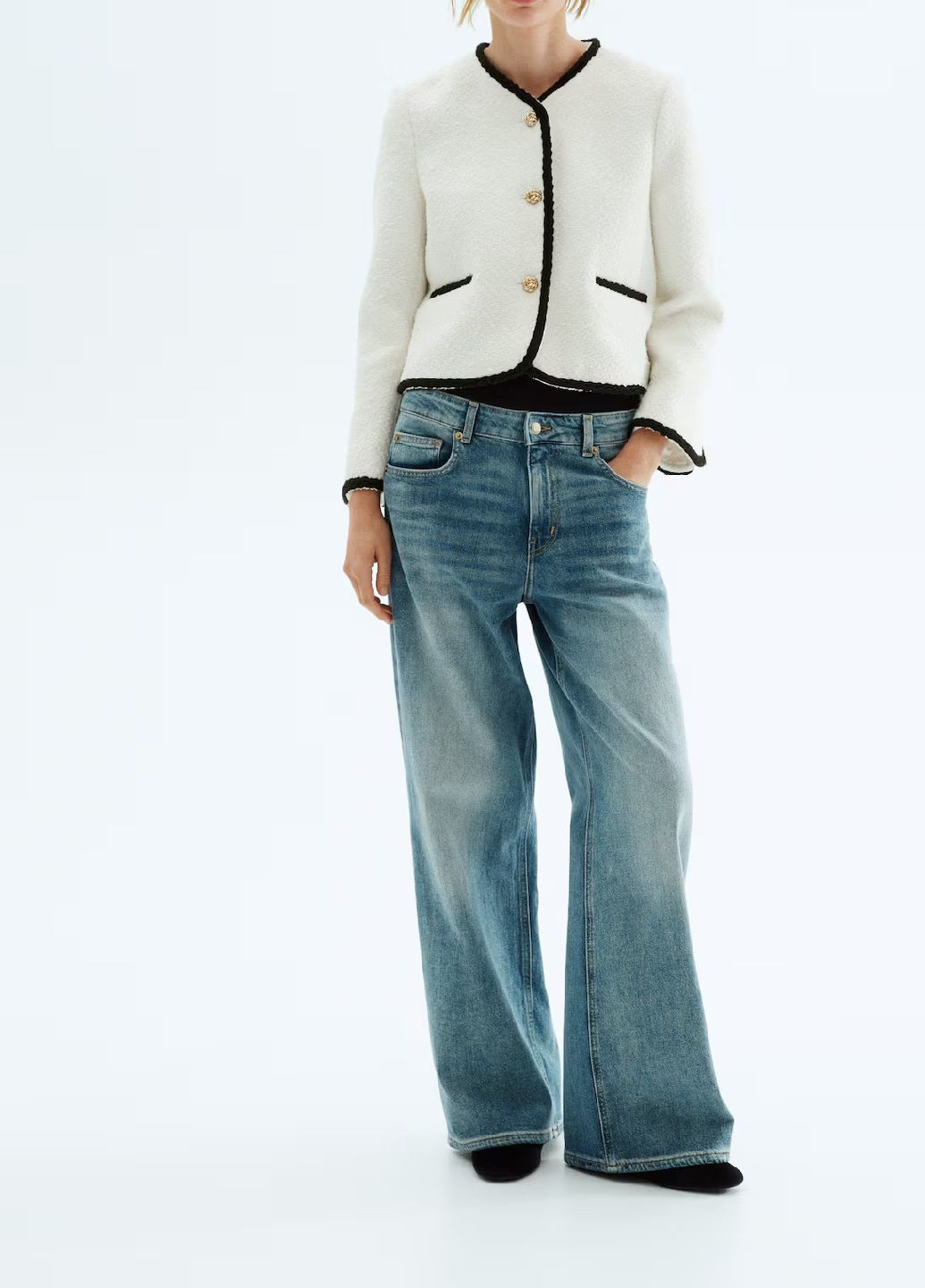 Белая демисезонная куртка H&M