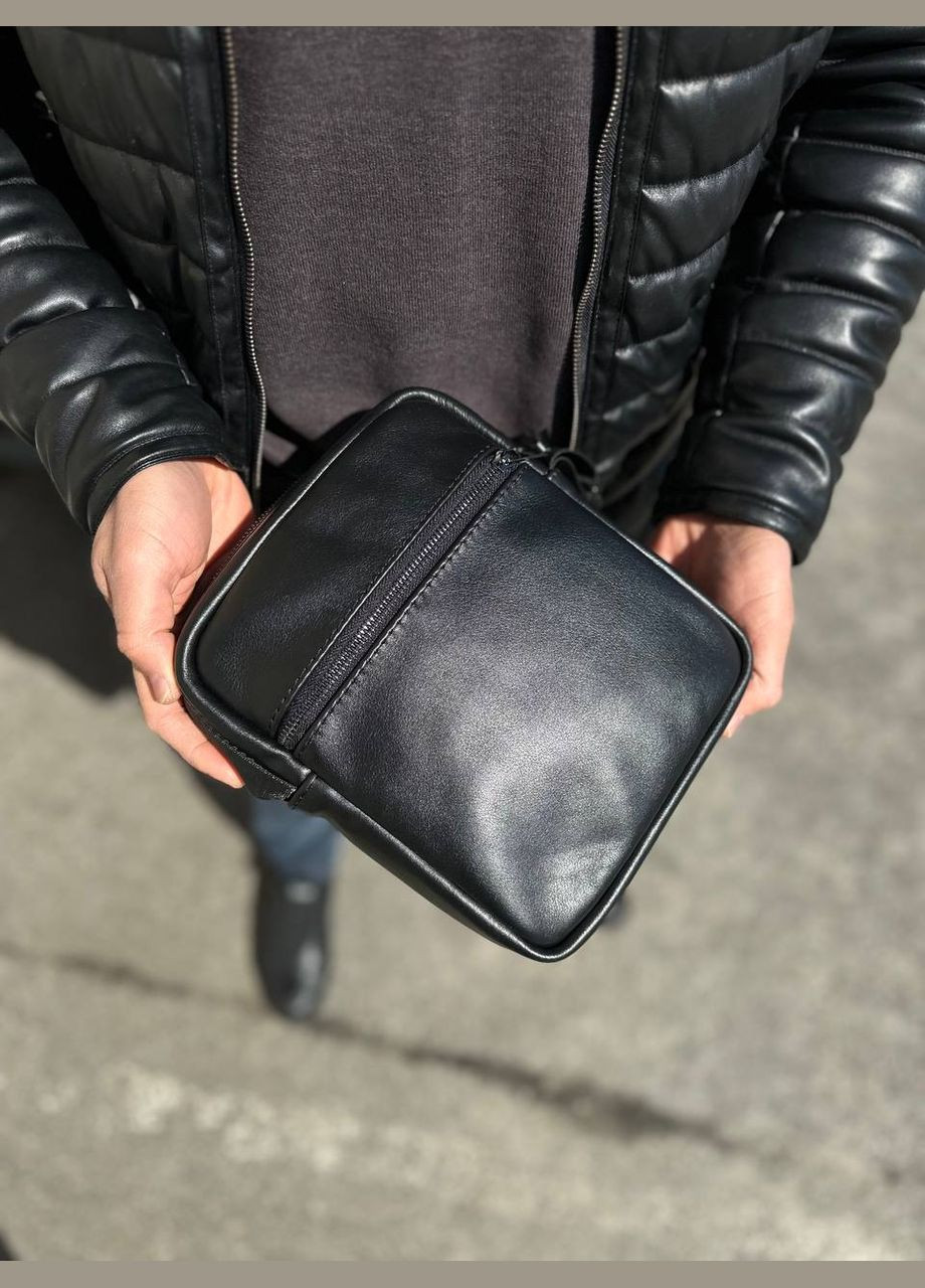 Кожаная сумка через плечо мужская черная Casaul big 1.0 No Brand (329880786)