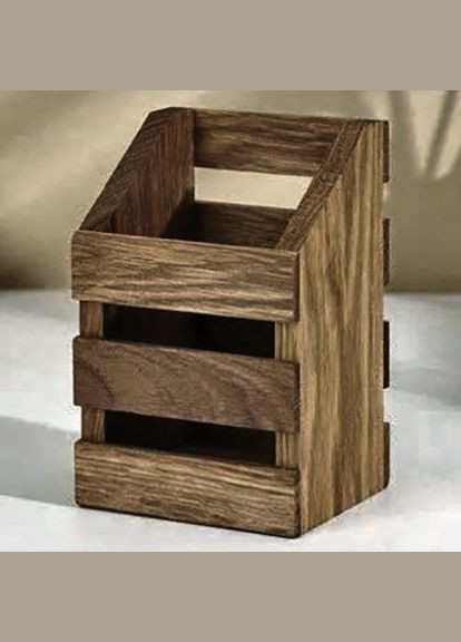 Подставка для столовых приборов из дерева Антера сепия (ПСП-007108) No Brand (327424561)