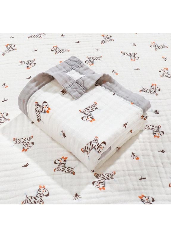 Плед дитячий 110*110 | муслін біло-сірий Kunmeng (372475606)